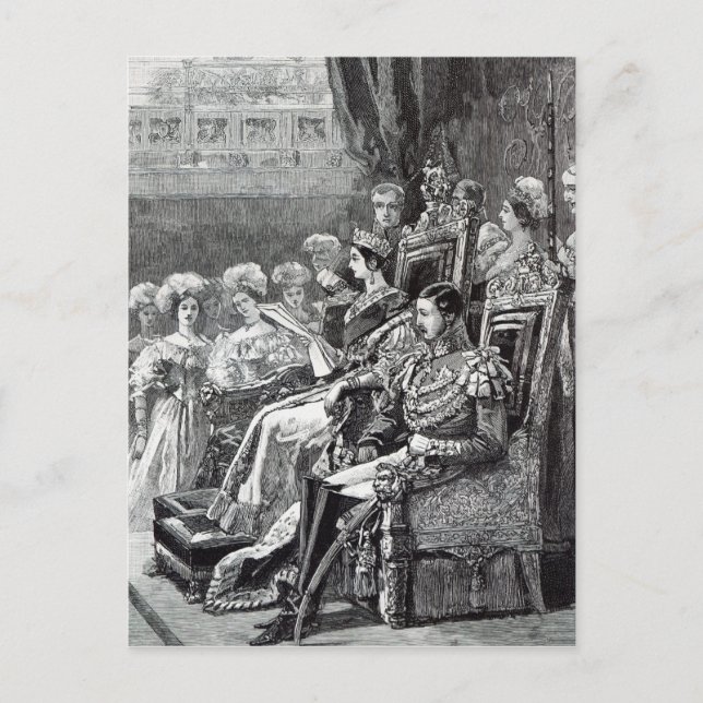 Carte Postale Le Parlement d'ouverture de la reine en 1846 (Devant)