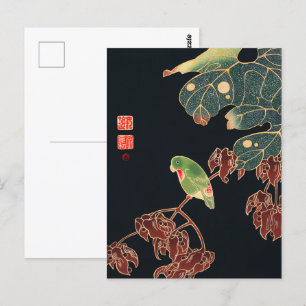 Carte Postale Le paroquet d'Ito Jakuchu Art japonais des oiseaux