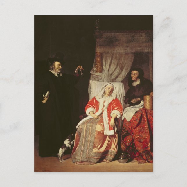 Carte Postale Le patient et le médecin, années 1660 (Devant)