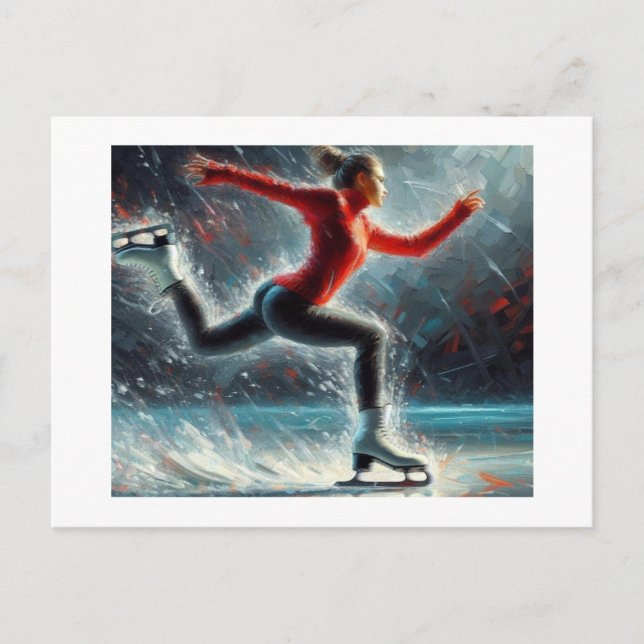 Carte Postale Le Patineur sur Glace,  (Devant)