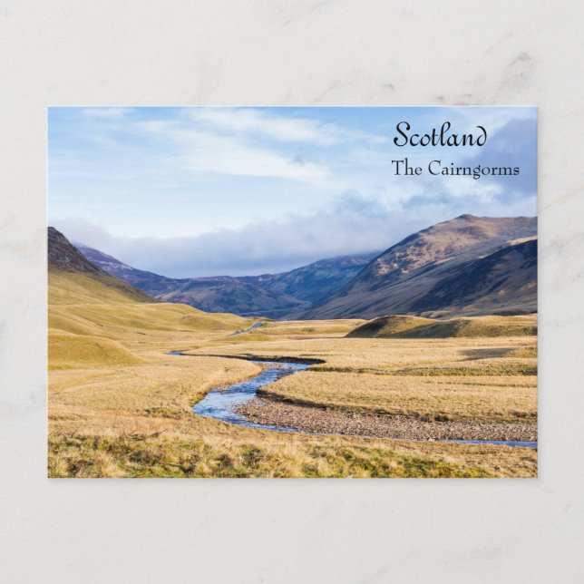 Carte Postale Le paysage ensoleillé de Cairngorms (Devant)