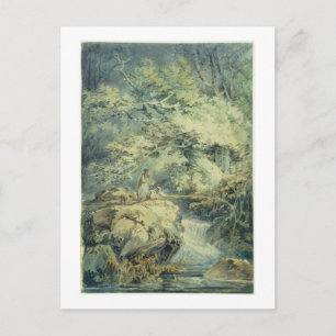 Carte Postale Le pêcheur à  la ligne, 1794 (la semaine au-dessus