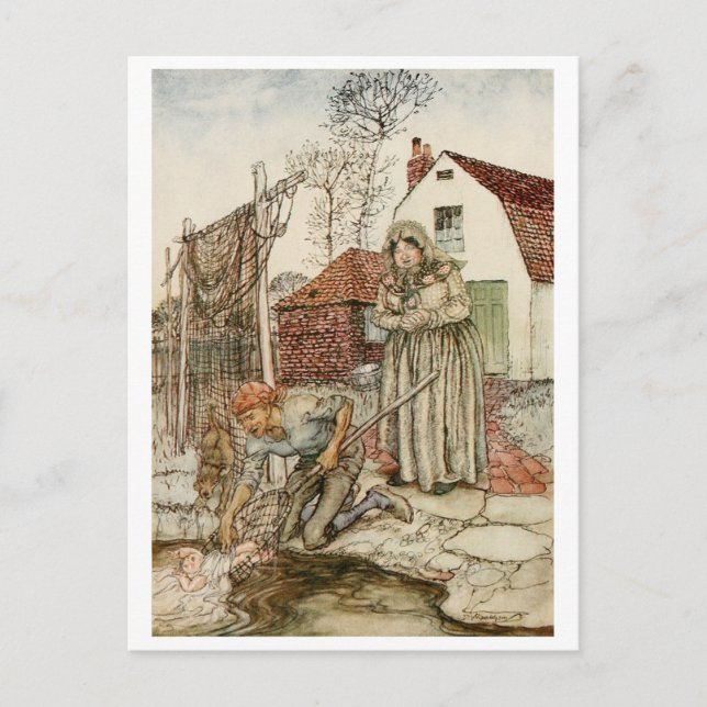 Carte Postale Le pêcheur et sa femme (Devant)