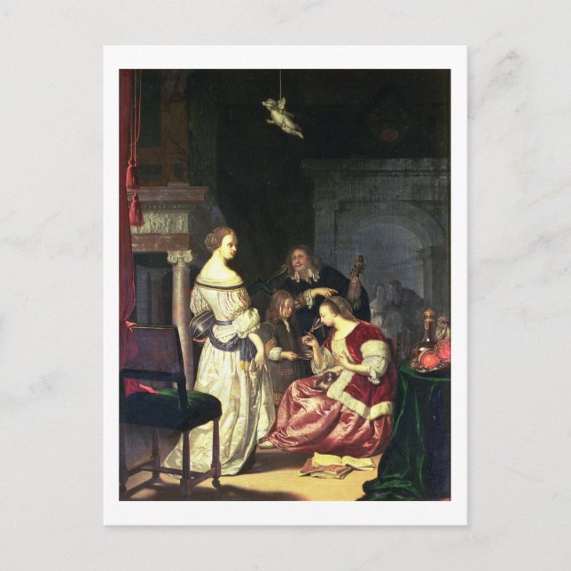 Carte Postale Le peintre avec sa famille, 1675 (huile sur pannea (Devant)