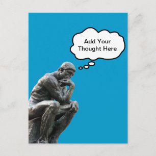 Carte Postale Le Penseur de Rodin - Ajoutez Votre Pensée Personn