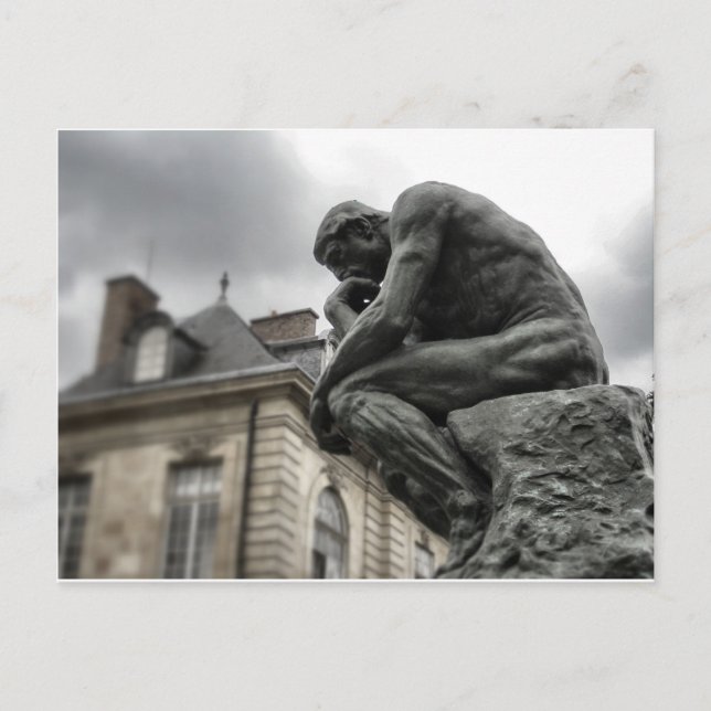 Carte Postale Le penseur Rodin Paris Sculpture (Devant)