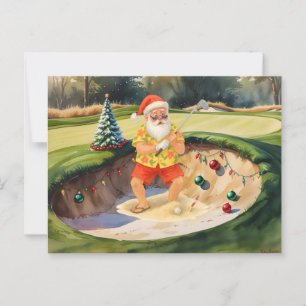Carte Postale Le Père Noël est Noël de golf en juillet