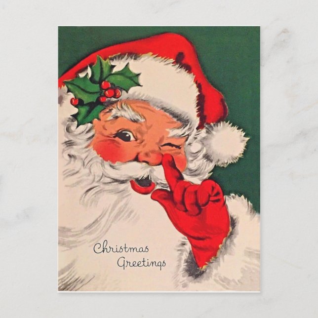 Carte Postale Le Père Noël se chatouille le nez (Devant)