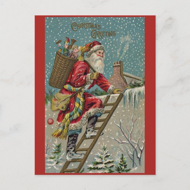 Carte Postale Le Père Noël victorien vous envoie un Greeti de No (Devant)