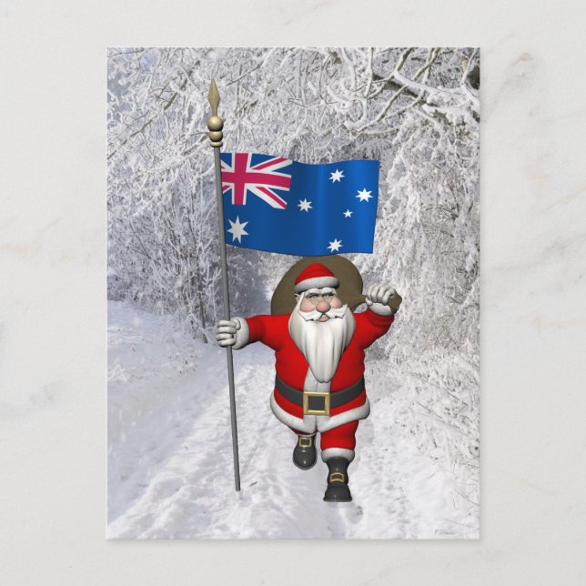 Carte Postale Le Père Noël visite l'Australie (Devant)