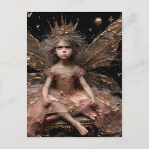 Carte Postale Le petit adorable Fairy Pink and Gold
