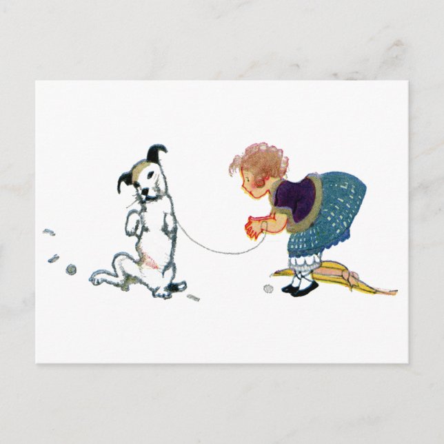 Carte Postale Le petit chien Dancing Jig pour fille (Devant)