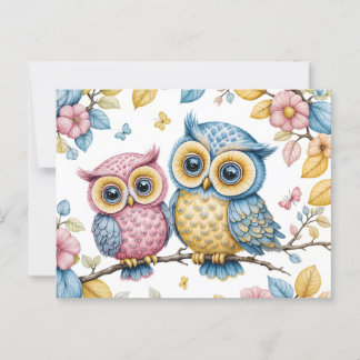 Carte Postale Le Petit et le Grand Hibou