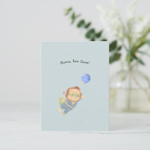 Carte Postale Le Petit Lion avec Ballon Bienvenue Nouvelle Baby