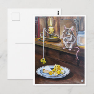 Carte Postale Le Petit Pêcheur à la ligne Peinture d'Alfred Fox
