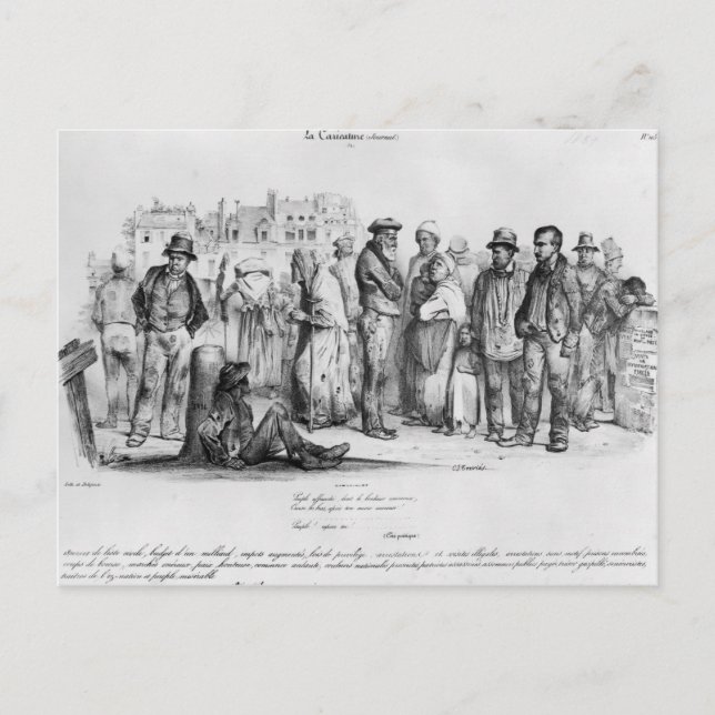 Carte Postale Le peuple émancipé, de 'La Caricature' (Devant)