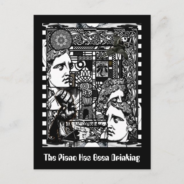 Carte Postale Le Piano A Été En Train De Boire (Devant)