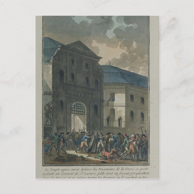 Carte Postale Le pillage du couvent Saint-Lazare (Devant)