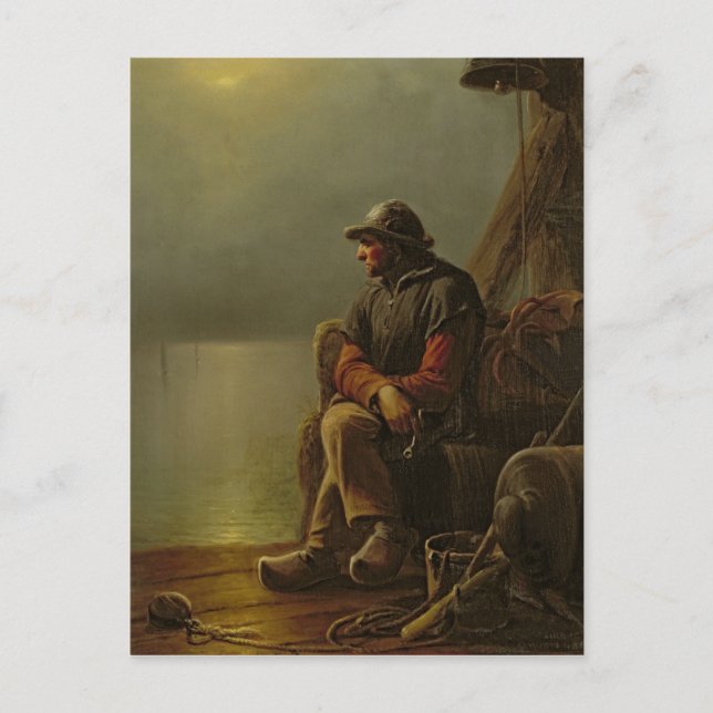 Carte Postale Le pilote garde la surveillance, 1851 (Devant)