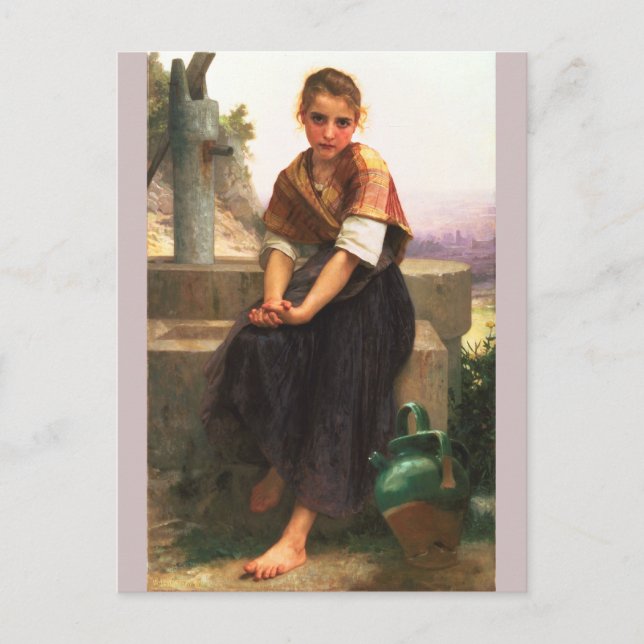 Carte Postale Le Pitcher brisé par Bouguereau (Devant)