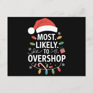 Carte Postale Le plus susceptible de trop magasiner de l'équipe 