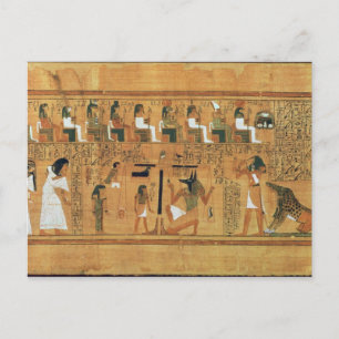 Carte Postale Le poids du coeur contre la plume de