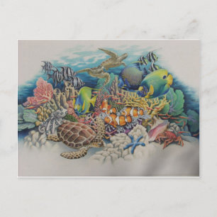 Carte Postale Le poisson de Coral Reef en symphonie