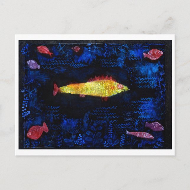Carte Postale Le poisson rouge, Paul Klee (Devant)
