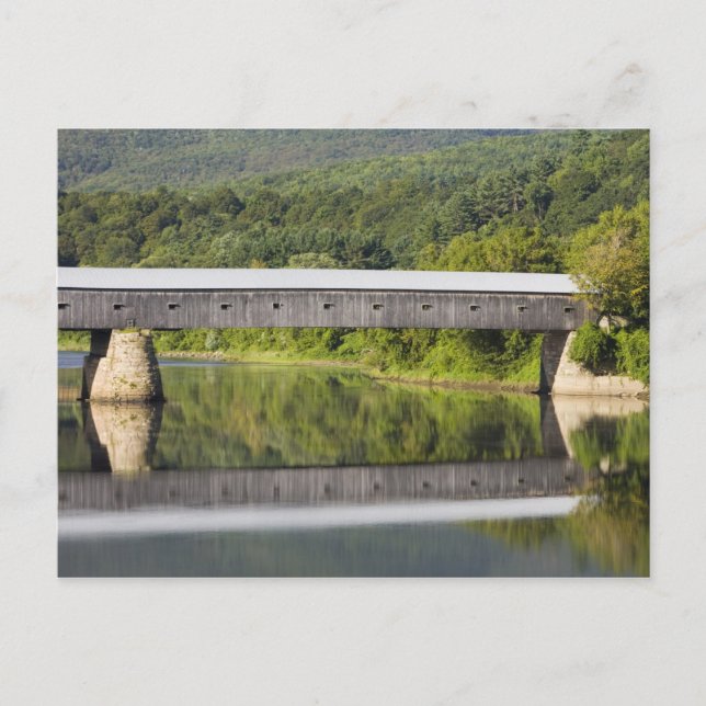 Carte Postale Le pont couvert de Windsor-Cornish enjambe la (Devant)