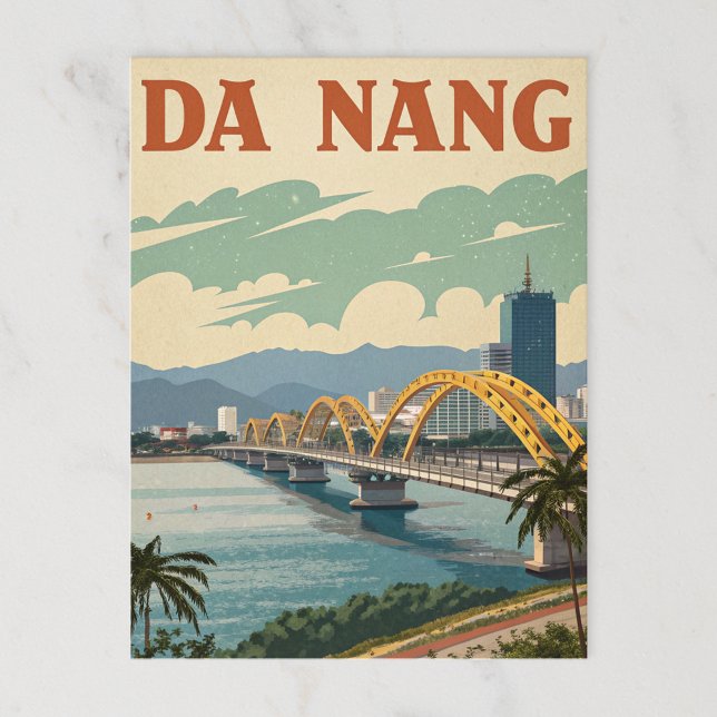 Carte Postale Le pont Da Nang Dragon dans l'Art Stylisé (Créateur téléchargé)