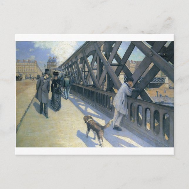 Carte Postale Le Pont de L'Europe par Gustave Caillebotte (Devant)
