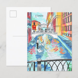 Carte Postale Le pont des soupirs à Venise Italie Voyage