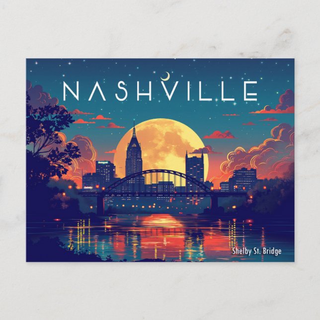 Carte Postale Le pont Shelby Street de Nashville (Devant)