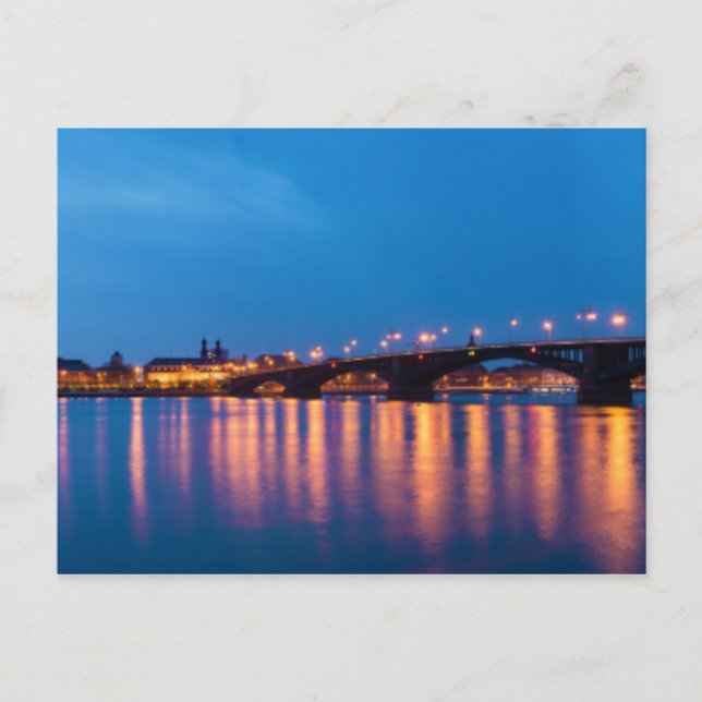 Carte Postale Le pont Theodor Heuss au-dessus du Rhin (Devant)