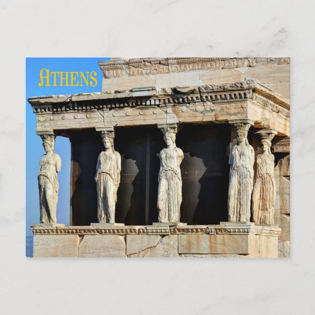 Carte Postale Le Porc Caryatid de l'Erechtheion à Athènes (Devant)