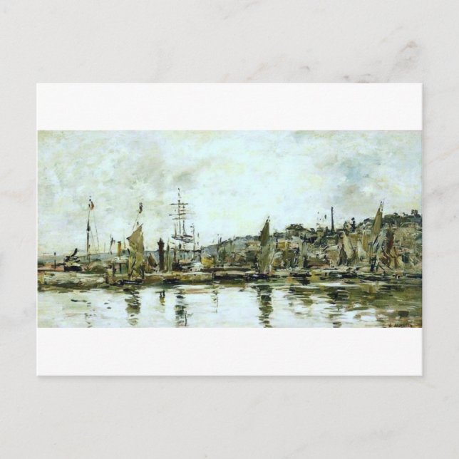 Carte Postale Le port de Bordeaux par Eugene Boudin (Devant)