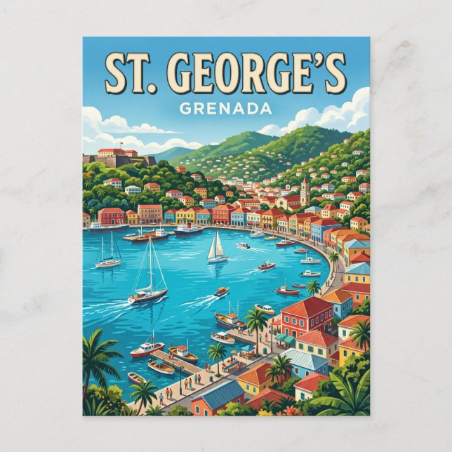 Carte Postale Le port de St. George's Grenade (Devant)