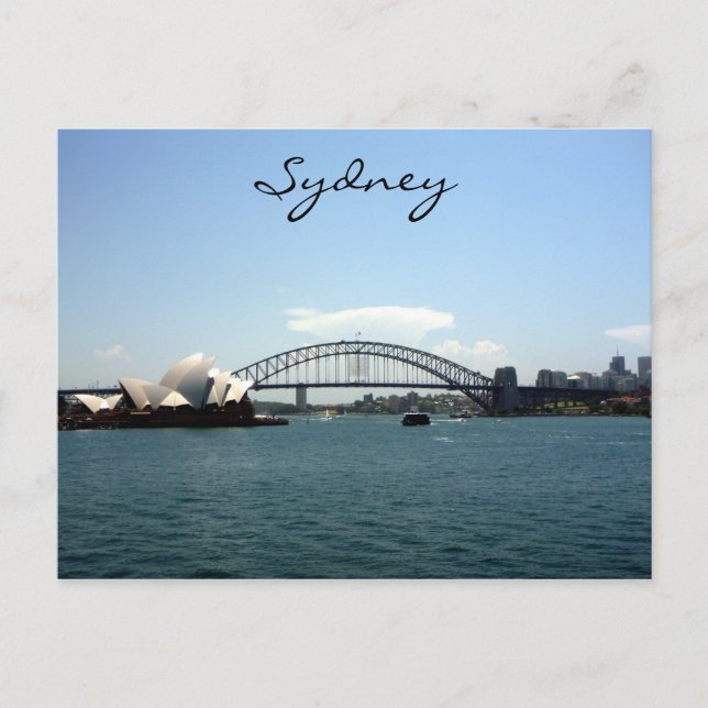 Carte Postale le port de sydney bleu (Devant)