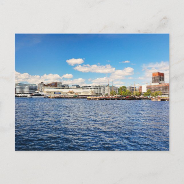 Carte Postale Le port d'Oslo, Norvège (Devant)
