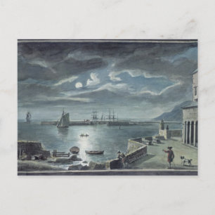 Carte Postale Le port et le Cobb, Lyme Regis par Moonlight