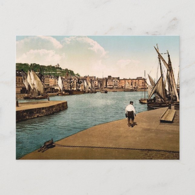 Carte Postale Le port, Honfleur, France classique Photochrom (Devant)