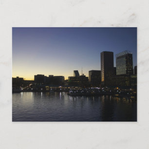 Carte Postale Le port intérieur de Baltimore la nuit