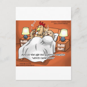 Carte Postale Le poulet ou l'œuf est arrivé en premier ? Cadeaux
