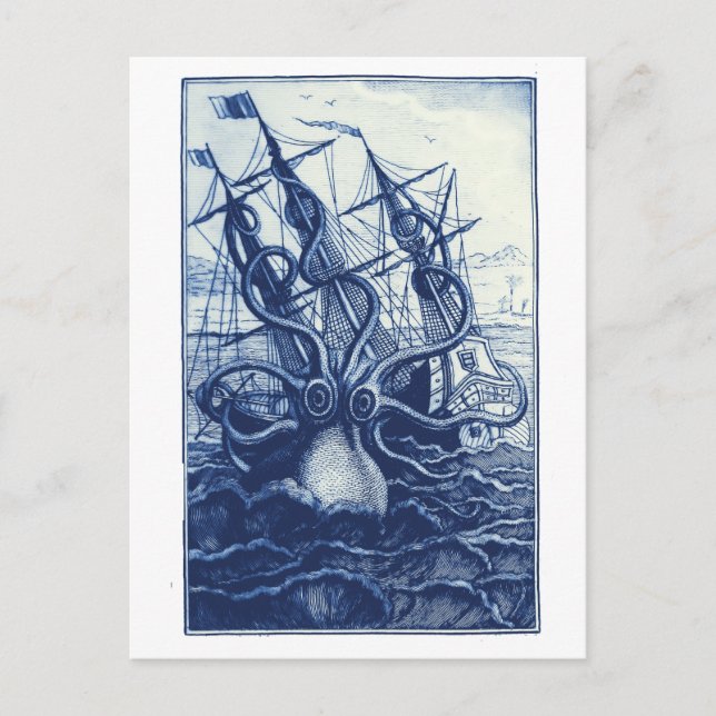 Carte Postale Le Poulpe Colossal 1801 Bleu (Devant)