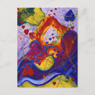 Carte Postale Le pouvoir de l'amour, souterrain, Coeurs, Abstrai