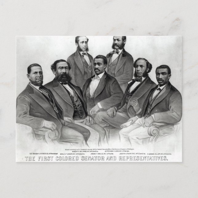 Carte Postale Le premier sénateur et les représentants de couleu (Devant)