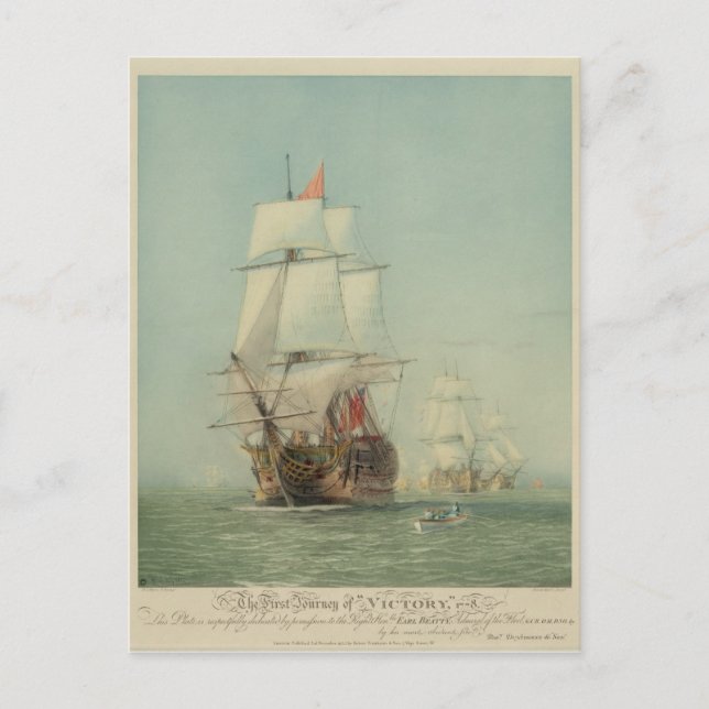 Carte Postale Le premier voyage de la victoire de H.M.S. en 1778 (Devant)