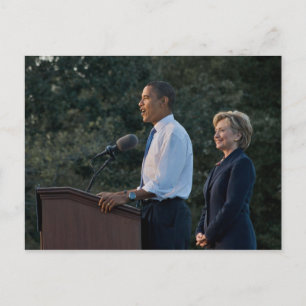 Carte Postale Le président Barack Obama et Hillary Clinton