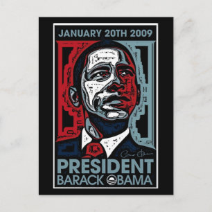 Carte Postale Le Président Barack Obama le 20 janvier 2009