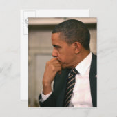 Carte Postale Le Président Barack Obama rencontre le président (Devant / Derrière)